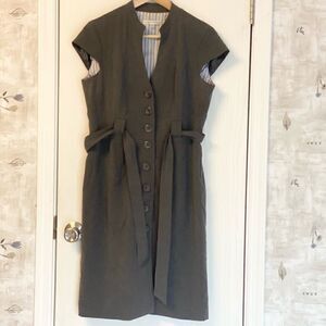 Sandra Darren Button Belted Sheath Dress